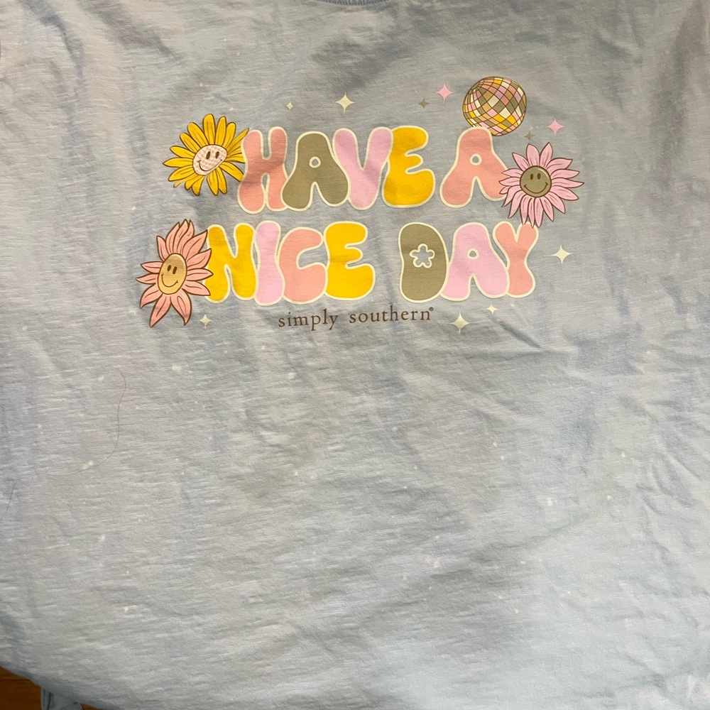 Simply Southern Blue and Pink Short Sleeve Tee